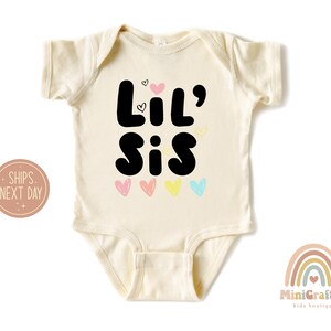 Cute Little Sister Onesie®, Lil Sis Lover Shirt, New Sis Gift, Newborn Onesie®, Lil Sis Heart Shirt, Sibling Shirt, Little Sister Shirt