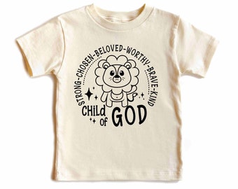 Kids Christian Shirt, Retro Child of God Tee, Toddler Youth T-shirt