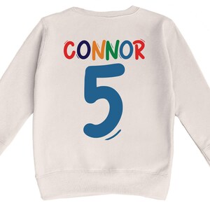 Personalized Name Birthday Boy Toddler Sweatshirt, Custom Birthday Boy Gift, Customized Gift for Birthday Party, 2nd 5st Birthday Boy Crewneck, 2T 3T 4T 5T Sweatshirts, Gift For Kids