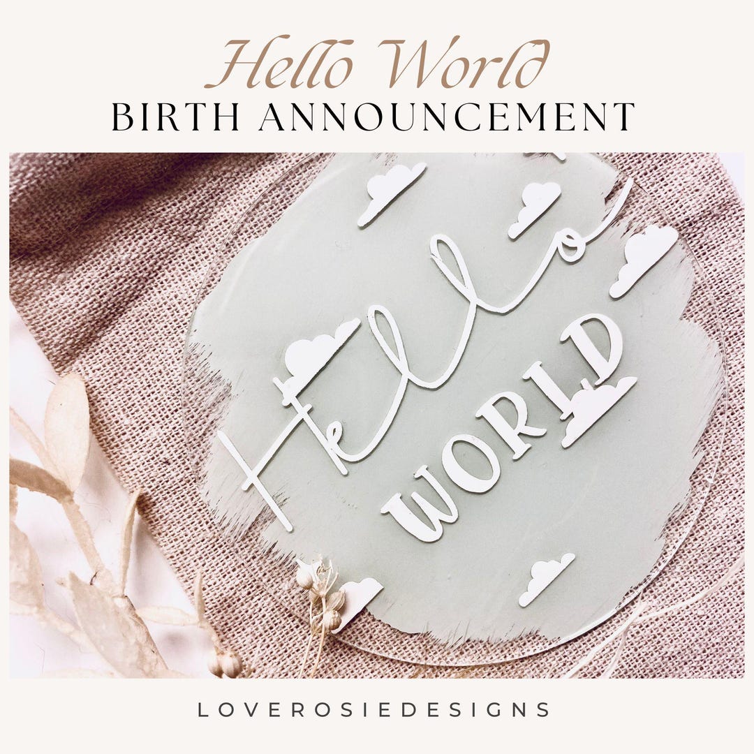 Birth Announcement Sign New Baby Arrival Sign Custom Baby Name Plaque ...