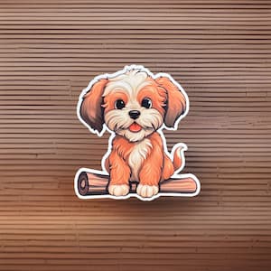 Shih-Poo Vinyl Sticker | High Quality | Waterproof | Tear Proof | Cute | | Dog Sticker | Puppy