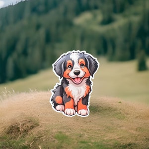Bernese Mountain Dog | Vinyl Sticker | High Quality | Dishwasher Safe | Waterproof | Tear Proof | Cute | Dog Sticker | Puppy