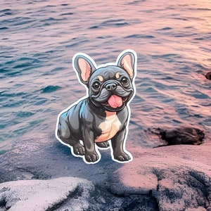 Frenchie Vinyl Sticker | High Quality | Dishwasher Safe | Waterproof | Tear Proof | Cute | Dog Sticker | Puppy