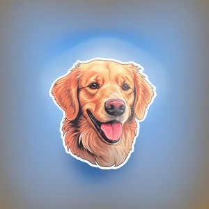 Golden Retriever Vinyl Sticker | High Quality | Waterproof | Tear Proof | Cute | | Dog Sticker | Puppy | Gift