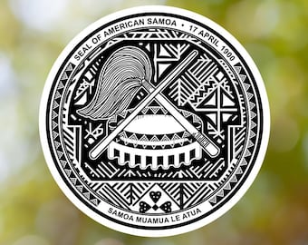 American Samoa Sticker State Seal made with Vinyl, Decal for Book, Laptop, Car, Water Bottle, Helmet, Toolbox, ...