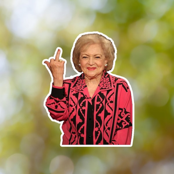 Betty White Meme Sticker Waterproof, Vinyl Decal, for Laptop Car, Book, Water Bottle, Helmet, Travel Bag, ...