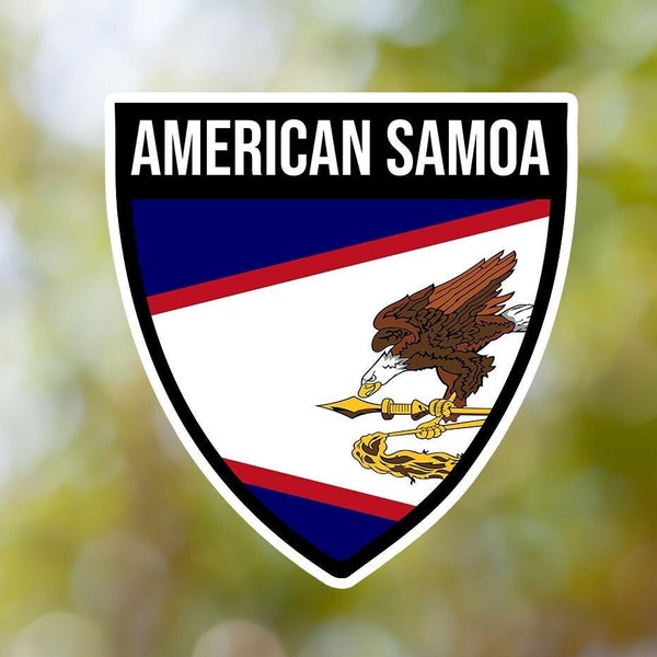 American Samoa Sticker Shield Waterproof for Laptop, Car, Book, Water Bottle, Helmet, Toolbox