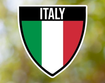 Italy Sticker Shield Waterproof for Laptop, Car, Book, Water Bottle, Helmet, Toolbox