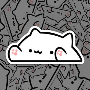 Pegatina de meme de gato Bongo, pegatina de gato impermeable, calcomanía de vinilo, para computadora portátil, automóvil, libro, botella de agua, casco, bolsa de viaje, ...