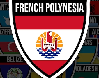 French Polynesia Sticker Shield Waterproof for Laptop, Car, Book, Water Bottle, Helmet, Toolbox