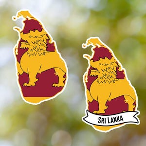 Sri Lanka Naklejka Krajowa Wodoodporna na Laptopa, Samochód, Książkę, Butelkę z Wodą, Kask, Skrzynkę Narzędziową