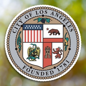 Los Angeles-klistermärke, stadsklistermärke vinyldekal, för laptop, bil, bok, vattenflaska, hjälm, resväska, ...