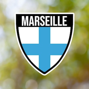 Marseille Sticker Shield Waterproof for Laptop, Car, Book, Water Bottle, Helmet, Toolbox
