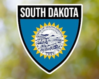 South Dakota Sticker Shield Waterproof for Laptop, Car, Book, Water Bottle, Helmet, Toolbox