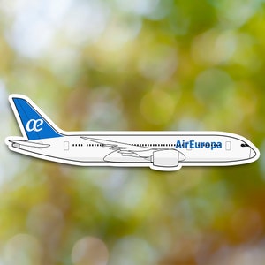 Boeing 787 Sticker, Air Europa Airplane Sticker Waterproof for Suitcase, Car, Book, Water Bottle, Helmet, Toolbox