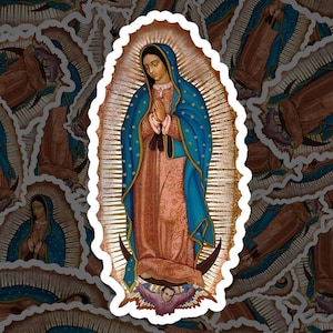 Pegatina de la Señora de Guandalupe, impermeable, pegatina religiosa, calcomanía de vinilo, para computadora portátil, coche, libro, botella de agua, casco, bolsa de viaje, ...