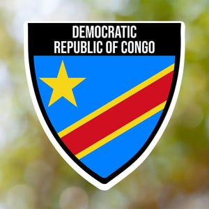 Democratische Republiek Congo sticker schild waterdicht voor laptop, auto, boek, bidon, helm, gereedschapskist