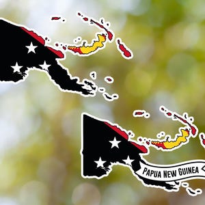 Papua New Guinea Sticker Country Shaped Waterproof for Laptop, Car, Book, Water Bottle, Helmet, Toolbox