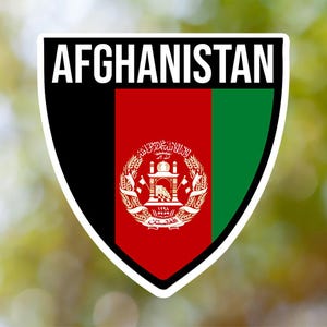 Afghanistan Sticker Shield Waterproof for Laptop, Car, Book, Water Bottle, Helmet, Toolbox