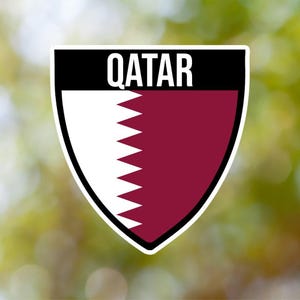 Adesivo Qatar Shield impermeabile per laptop, auto, libro, bottiglia d&#39;acqua, casco, cassetta degli attrezzi