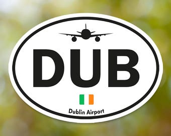 Adesivo oval vintage do Aeroporto de Dublin, para bagagem, mala, carro, livro, garrafa de água, capacete, caixa de ferramentas. Impermeável. Ideal para malas, carros, livros, garrafas de água, capacetes e outros objetos.
