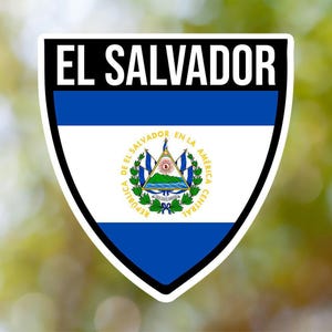 El Salvador Aufkleber Shield wasserfest für Laptop, Auto, Buch, Flasche, Helm, Werkzeugkiste