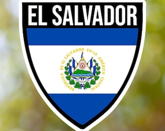 El Salvador Aufkleber Shield wasserfest für Laptop, Auto, Buch, Flasche, Helm, Werkzeugkiste