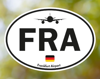 Frankfurt Aufkleber Oval Vintage, Deutschland Flughafen Gepäckaufkleber Wasserdicht für Koffer, Auto, Buch, Wasserflasche, Helm, Werkzeugkiste