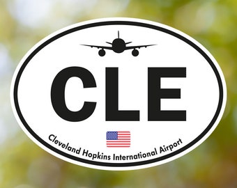 クリーブランド ステッカー 楕円形 ヴィンテージ、米国空港荷物ステッカー 防水 スーツケース、車、本、水筒、ヘルメット、ツールボックス用