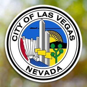 Pegatina de Las Vegas, pegatina de vinilo de la ciudad, para ordenador portátil, coche, libro, botella de agua, casco, bolsa de viaje,...