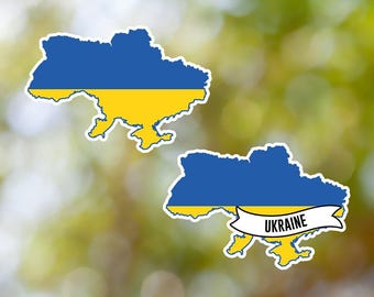Ukraine Sticker Country Shaped Waterproof for Laptop, Car, Book, Water Bottle, Helmet, Toolbox