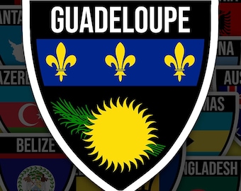 Guadeloupe Sticker Shield Waterproof for Laptop, Car, Book, Water Bottle, Helmet, Toolbox