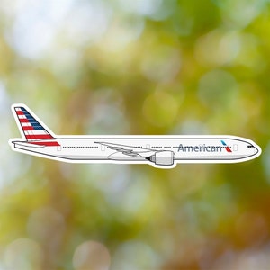 Boeing 777 Aufkleber, American Afghans Flugzeug Aufkleber wasserfest für Koffer, Auto, Buch, Wasserflasche, Helm, Werkzeugkasten