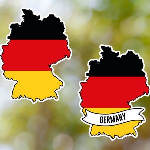 Adesivo Germania a forma di paese impermeabile per laptop, auto, libro, bottiglia d&#39;acqua, casco, cassetta degli attrezzi