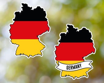 Germany Sticker Country Shaped Waterproof for Laptop, Car, Book, Water Bottle, Helmet, Toolbox