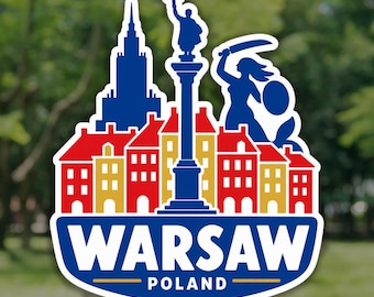 Warsaw Sticker, Sigismund's Column Poland Travel Decal, Waterproof Vinyl Laptop and Water Bottle Sticker, Souvenir Gift for Travelers