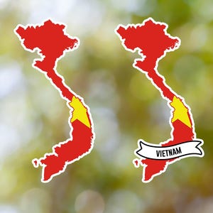 Pegatina con forma de país de Vietnam, resistente al agua, para ordenador portátil, coche, libro, botella de agua, casco y caja de herramientas