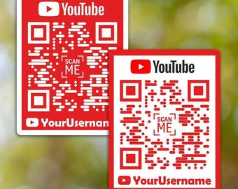 Custom Youtube Sticker QR Code | Custom QR Code | Personalised Youtube Sticker | Custom Social Media Sticker | Vinyl Sticker