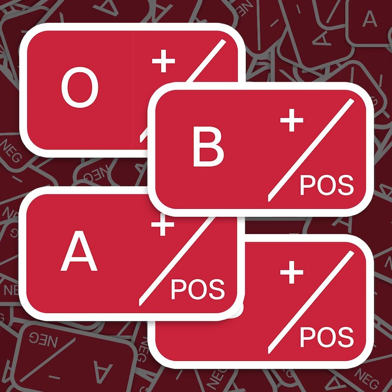 Blood Type Sign Sticker, Blood Type Decal for Laptop Car, Book, Water ...