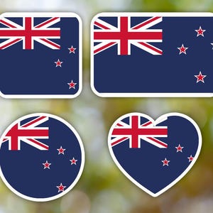 New Zealand Sticker Geometric for Laptop, Car, Book, Water Bottle, Helmet, Toolbox [Multiple Shapes]