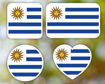 Adesivo Uruguay geometrico per laptop, auto, libro, bottiglia d'acqua, casco, cassetta degli attrezzi [forme multiple]