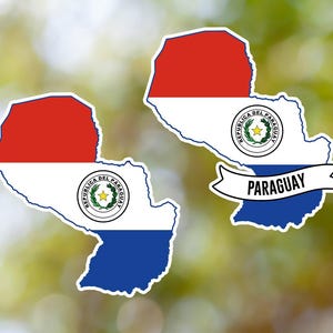 Paraguay Sticker Country Shaped Waterproof for Laptop, Car, Book, Water Bottle, Helmet, Toolbox