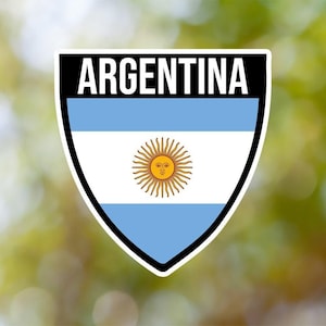 Argentina Sticker Shield Waterproof for Laptop, Car, Book, Water Bottle, Helmet, Toolbox