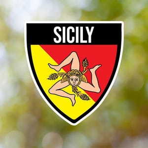 Sicily Sticker Shield Waterproof for Laptop, Car, Book, Water Bottle, Helmet, Toolbox
