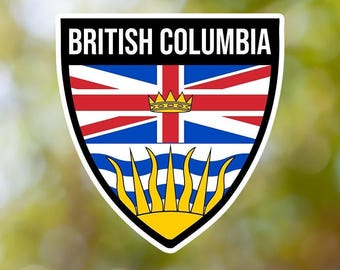 Adhesivo de Columbia Británica resistente al agua para ordenador portátil, coche, libro, botella de agua, casco y caja de herramientas
