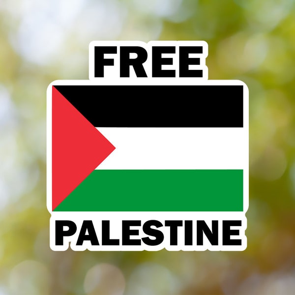 Free Palestine Sticker Flagge Wasserdicht für Laptop, Auto, Buch, Wasserflasche, Helm, Werkzeugkasten