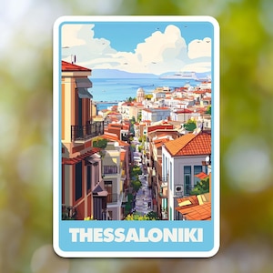 Adesivo di Salonicco, decalcomania di Salonicco, per computer portatile, auto, libro, bottiglia d'acqua, casco, borsa da viaggio, ...
