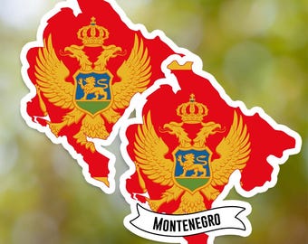 Adesivo impermeável em formato de Montenegro para laptop, carro, livro, garrafa de água, capacete, caixa de ferramentas.