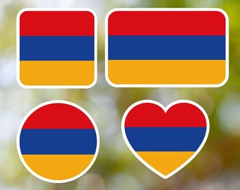 Autocollants Vinyle 'Armenia Armenian Born & Proud' - Lot De 4, 50mm (2"), Brillant - Neuf, Fait Au Royaume-Uni