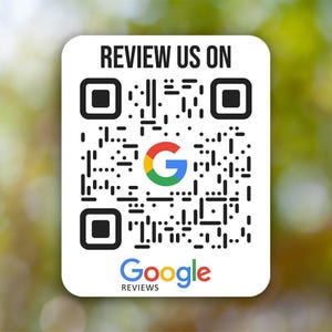 Aangepaste QR-code voor Google Reviews-sticker | Aangepaste QR-code | Gepersonaliseerde Google Reviews-sticker | Aangepaste sticker voor sociale media | Vinylsticker: